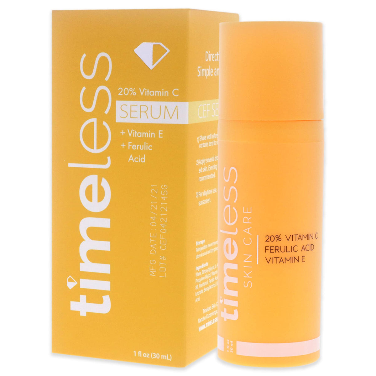 Timeless 20% Vitamin C + E Ferulic Acid Serum, Antioxidant, 1 fl oz