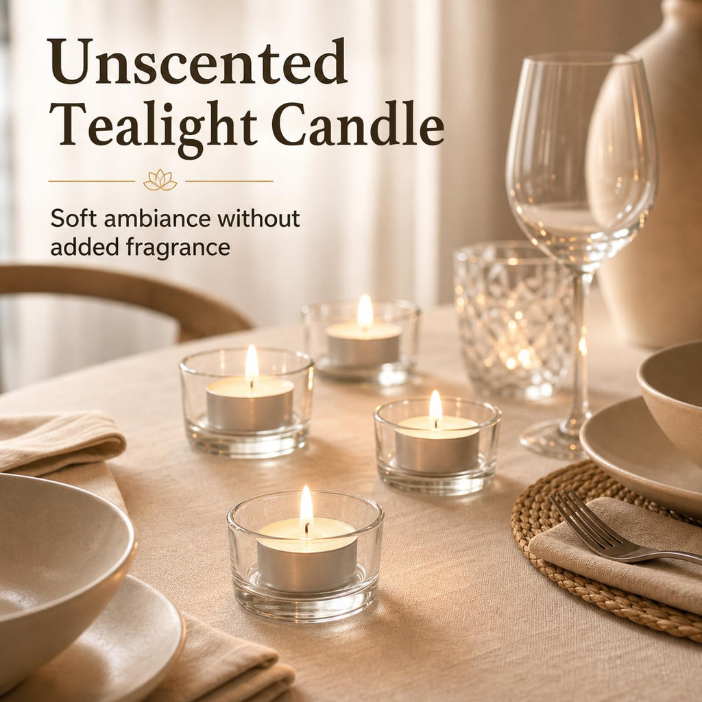 Tea Lights Candles 80 Pack, 4 Hour Palm Wax Tealight Candle Set
