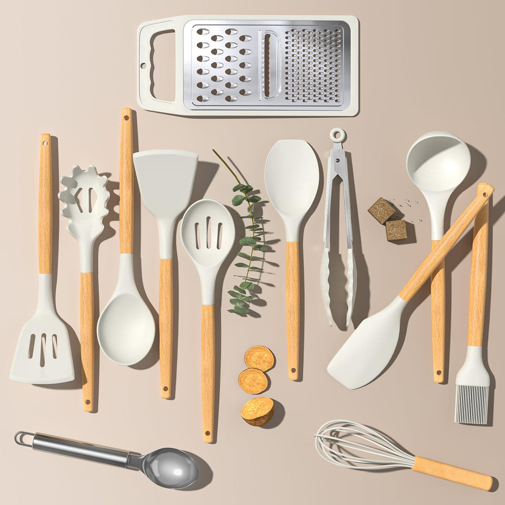 Umite Chef Food Grade Thickened Silicone (Stainless Steel Core) Kitchen Gadgets Tools Set - Kitchen Cooking Utensils Set, Heat Resistant Kitchen Spatula Tools Set