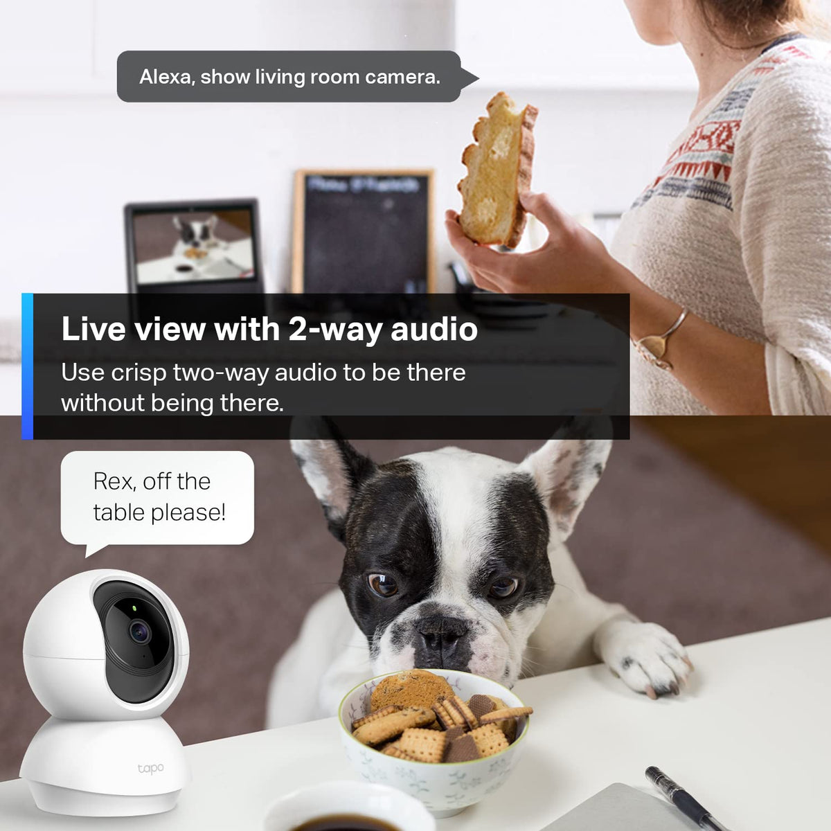 Tapo 2K Pan Tilt Security Camera for Baby Monitor, Dog Camera,C211(2-Pack)