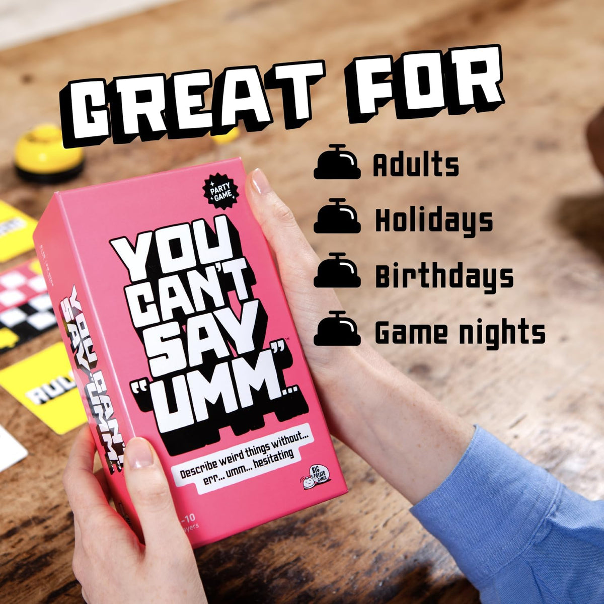 You Can't Say UMM: Fast Family Card Game for Game Night, Ages 8+