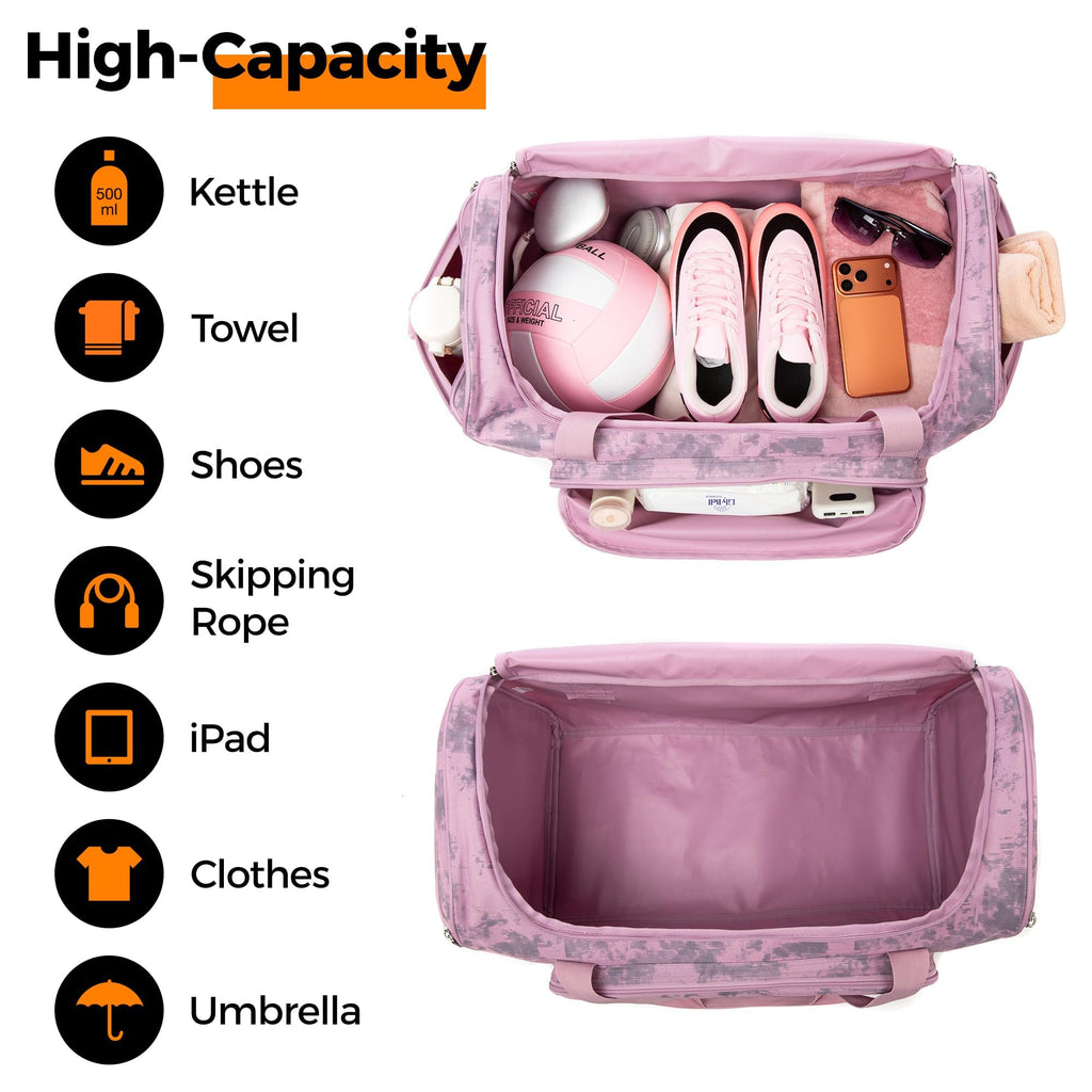 Gym Bag for Men & Women - 50L Large Duffle Bag for Travel, Black