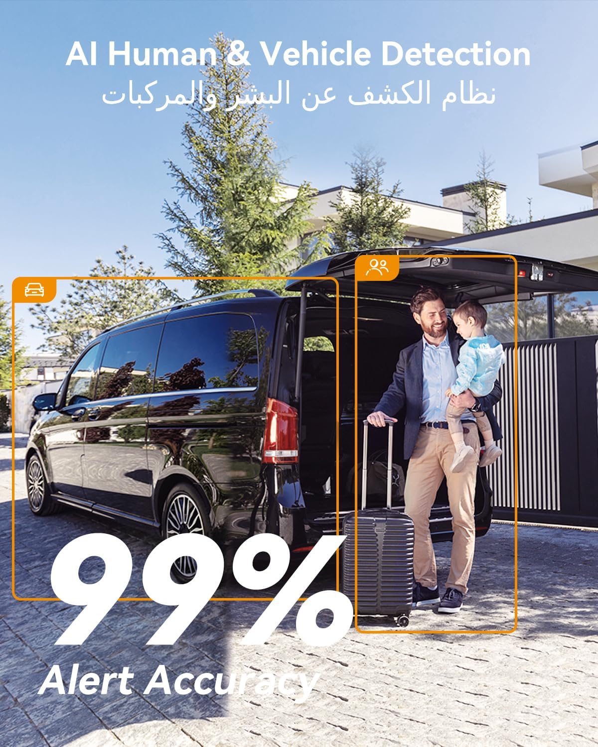 اي مو كاميرا مراقبة خارجية تعمل بالطاقة الشمسية 3K - كاميرا منزلية لاسلكية 5MP مع لوحة شمسية/رؤية ليلية/كشف ضوئي بشري PIR/ نوفيكيشن منخفض البطارية/ تعمل مع اليكسا، كاميرا مراقبة خلية PT 2C