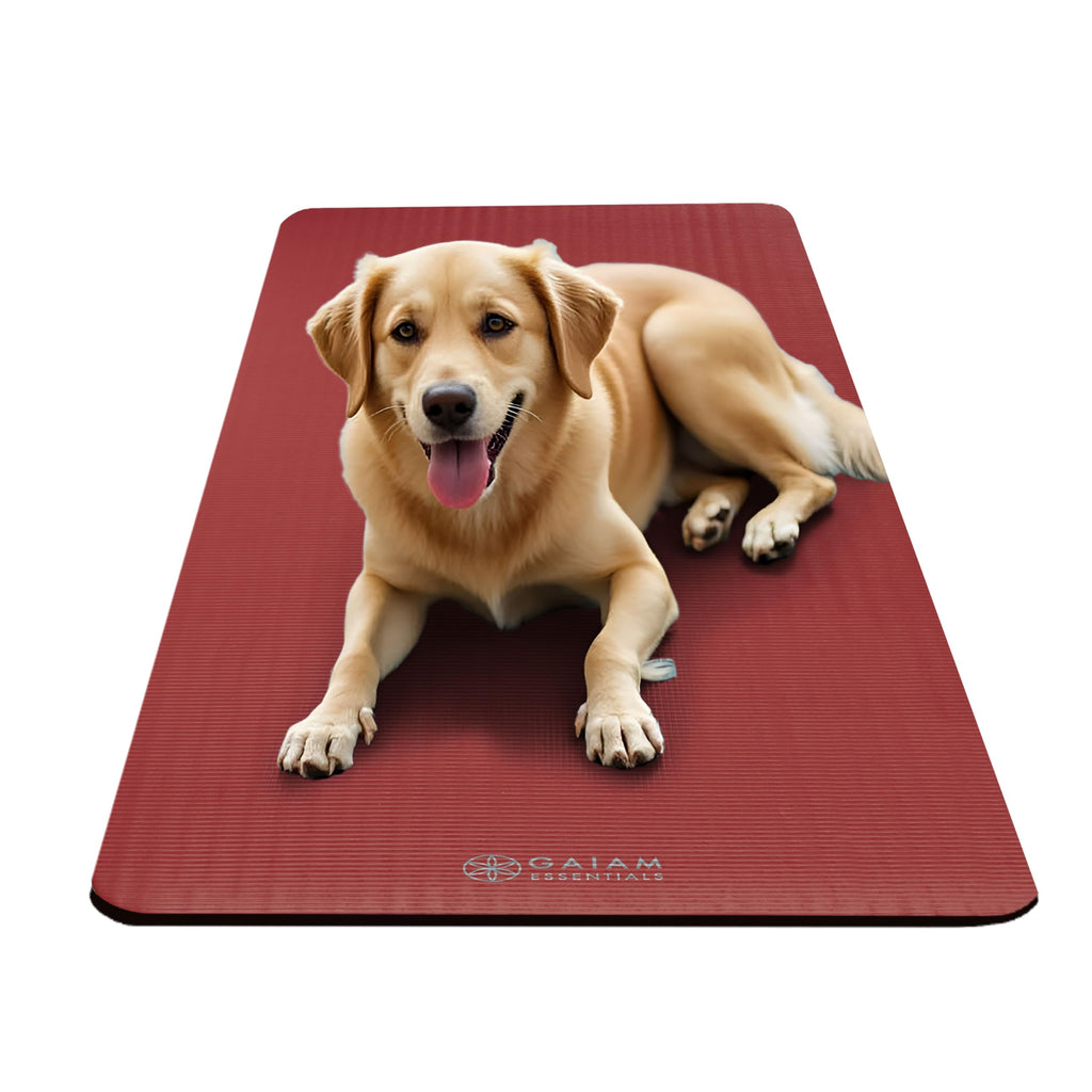 Gaiam Thick Yoga Mat, Exercise & Fitness Mat with Easy-Cinch Carrying Strap