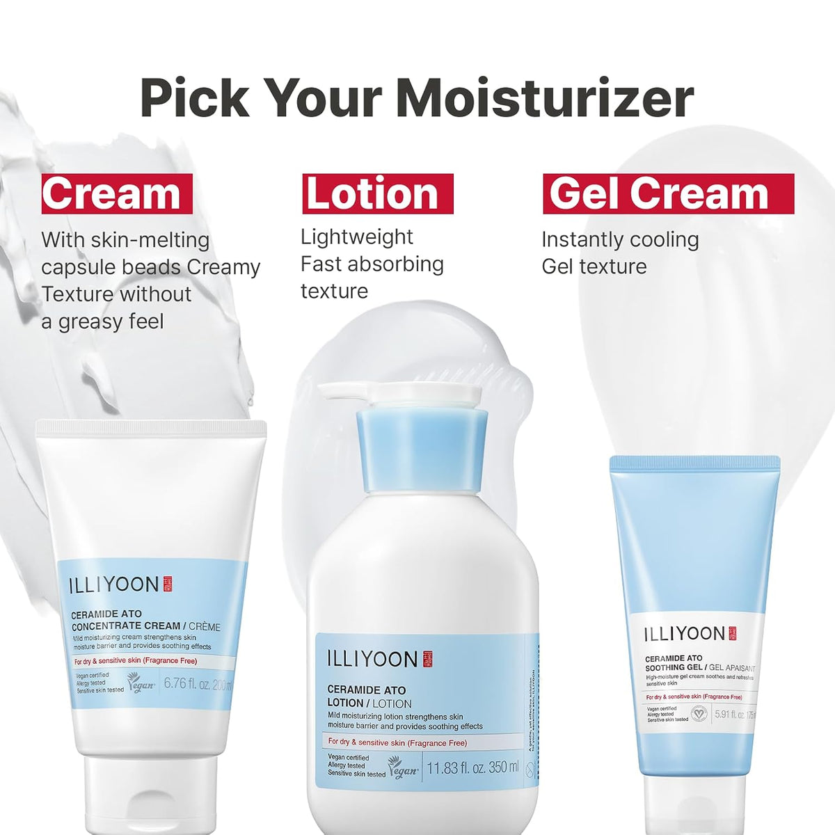 Illiyoon Ceramide Ato Concentrate Cream | Moisturizer for Dry & Sensitive Skin, 100hr Lasting Hydration, For Face & Body, Gentle for Infants, Moisture Barrier Repair, Vegan Certified, 6.76 fl.oz.