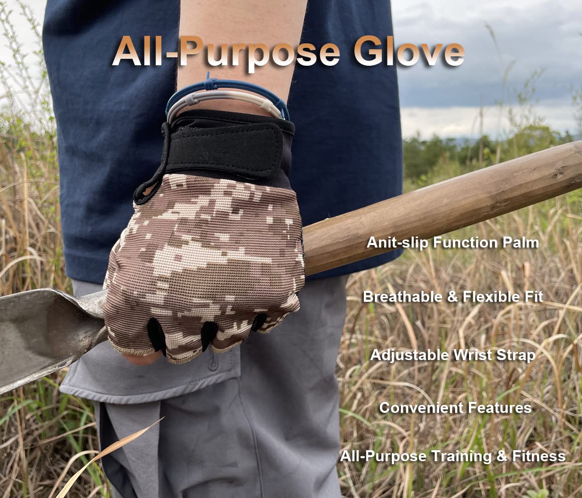 SUJAYU Fingerless Gloves - Tactical & Biking Gloves for Men & Women, Ideal for Airsoft, Fishing & Training