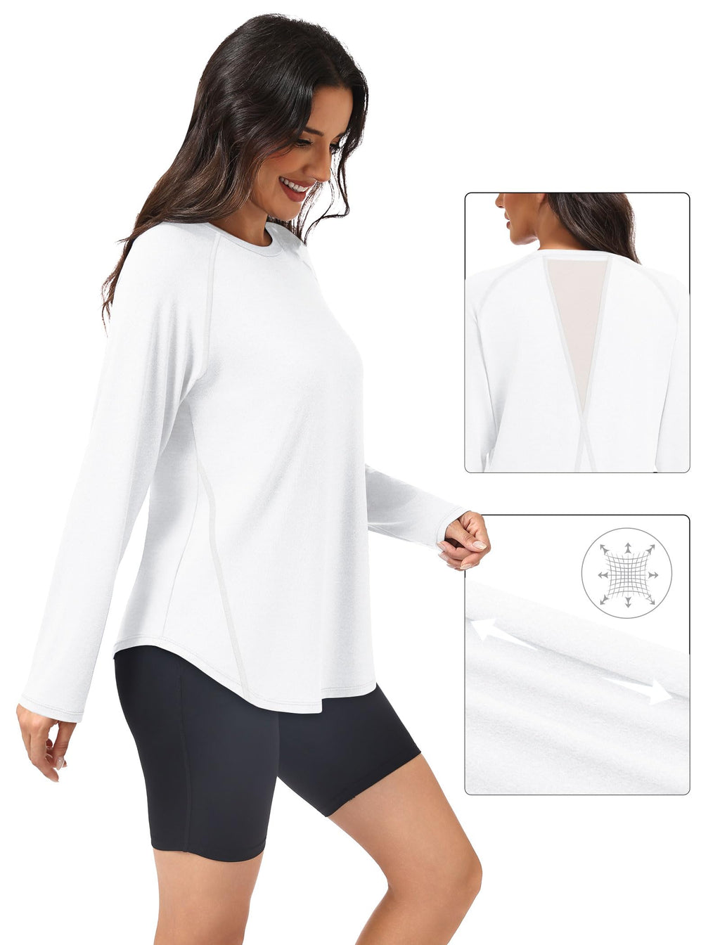 Workout Tops for Women Long Sleeve Shirts Fall Tops Gym Clothes