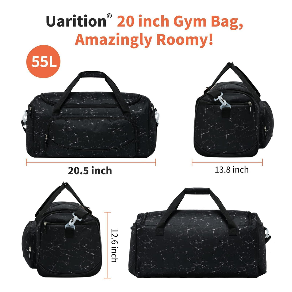 Gym Bag for Men & Women - 50L Large Duffle Bag for Travel, Black
