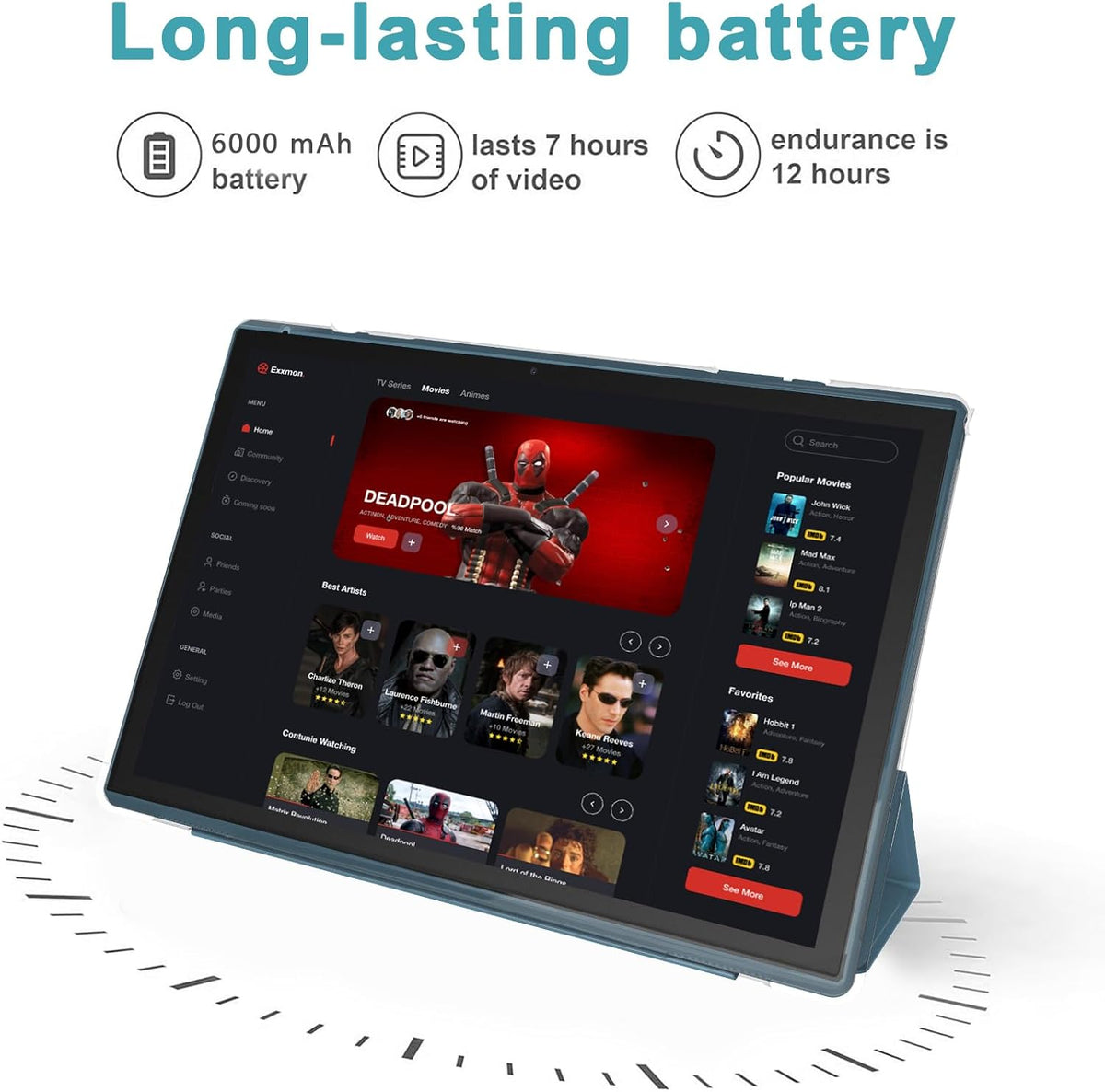 Android Tablet 10 Inch Tablet With Case Stylus Android 15 Tablets 8GB RAM 32GB ROM Support 1TB Expansion 6000mah Battery 10.1" IPS HD Touchscreen 2MP+8MP Dual Camera WIFI-6 Bluetooth5.0 Tablets