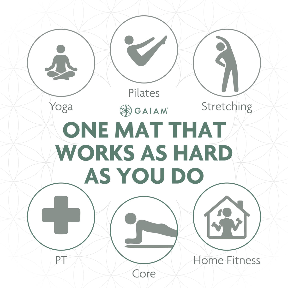 Gaiam Thick Yoga Mat, Exercise & Fitness Mat with Easy-Cinch Carrying Strap