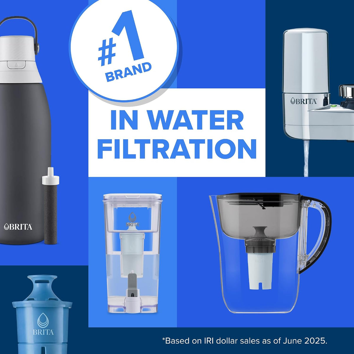 Brita Small 6 Cup Water Filter Pitcher, 1 Elite Filter, Metro, White