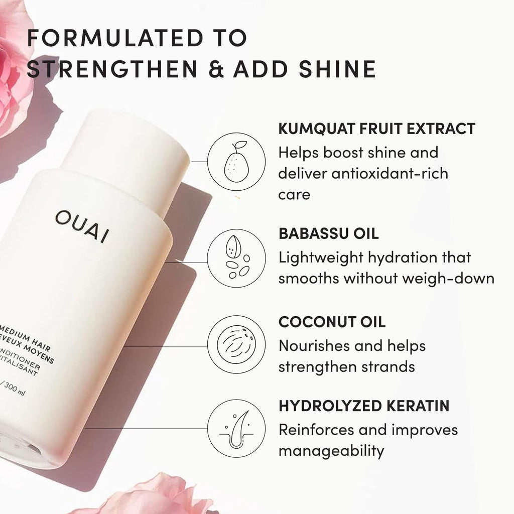 OUAI Fine Shampoo and Conditioner Set (10 Fl Oz)