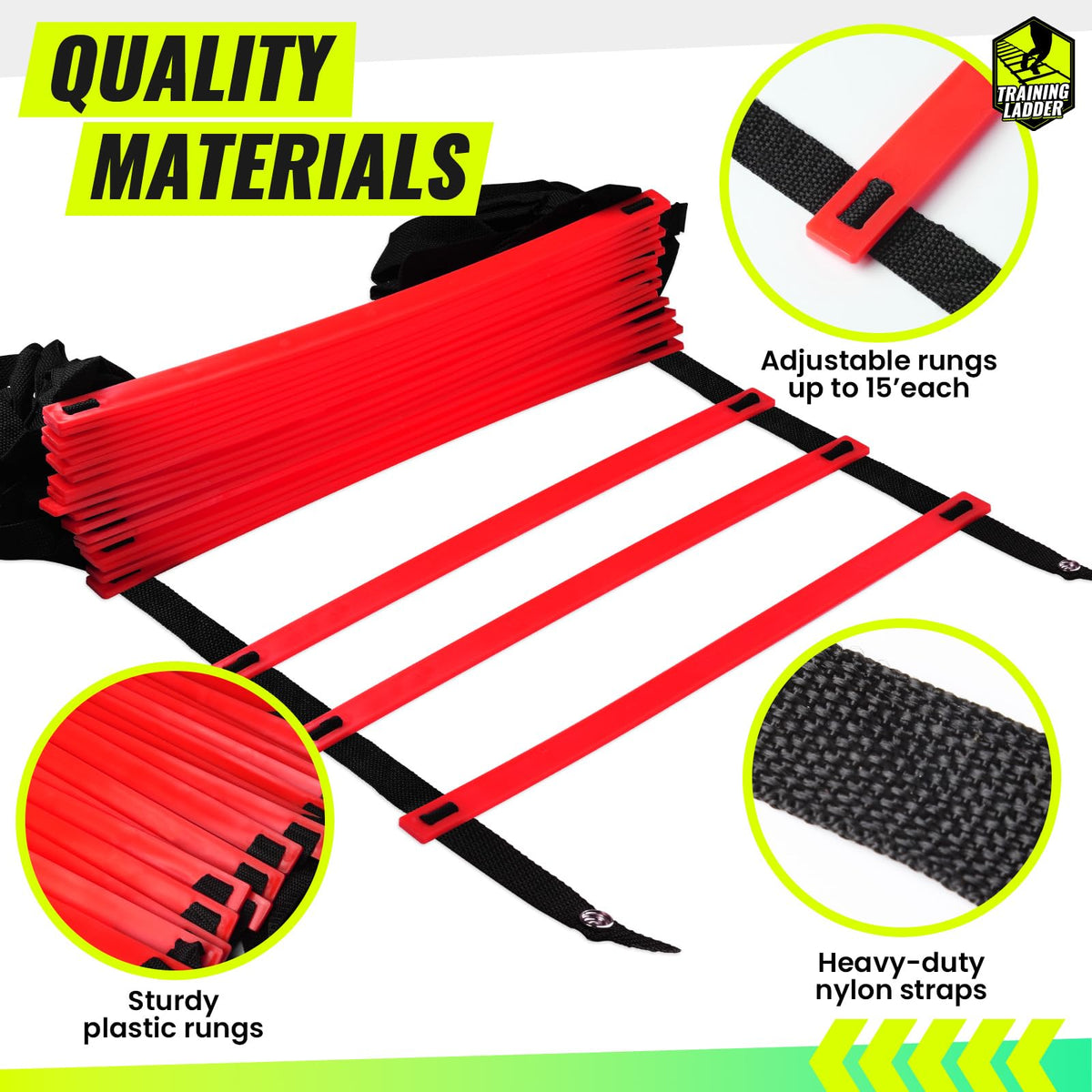 Teenitor Agility Ladder Speed Ladder Training Ladder for Soccer, Speed, Football Fitness Feet Training Carry Bag Agility Training Equipment 13 rungs, 23 feet
