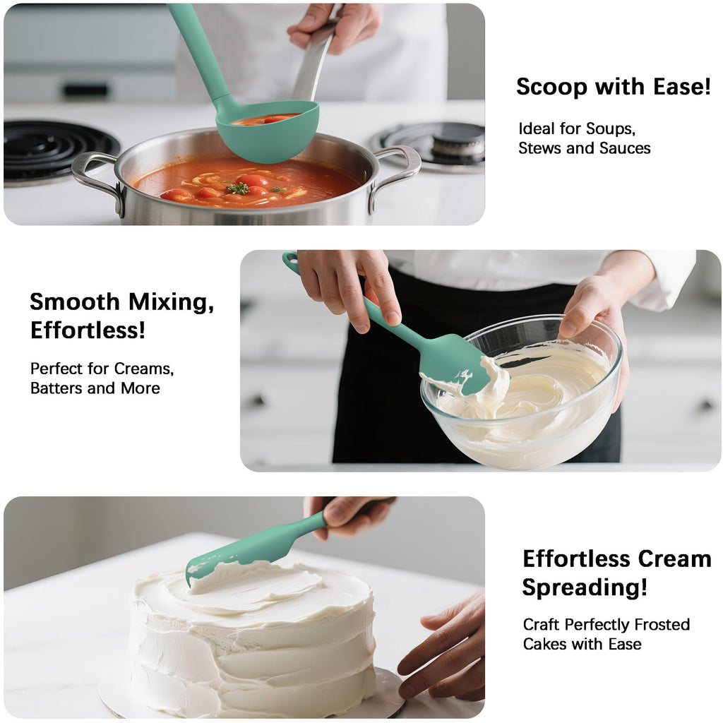 Silicone Kitchen Cooking Utensils Set, Heat Resistant, 14-Piece