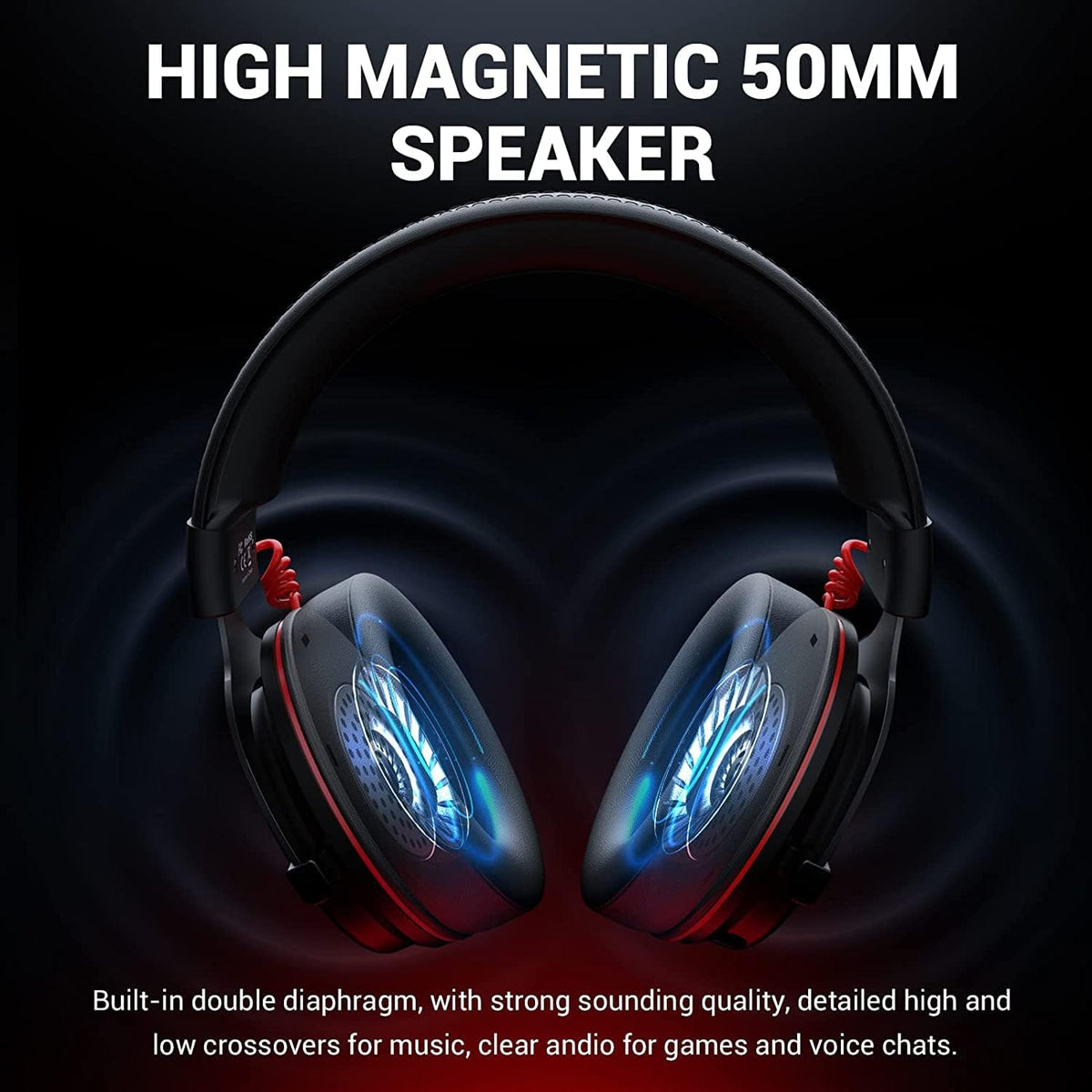 EKSA E900 Pro USB Gaming Headset for PC, 7.1 Surround Sound, 50MM Driver