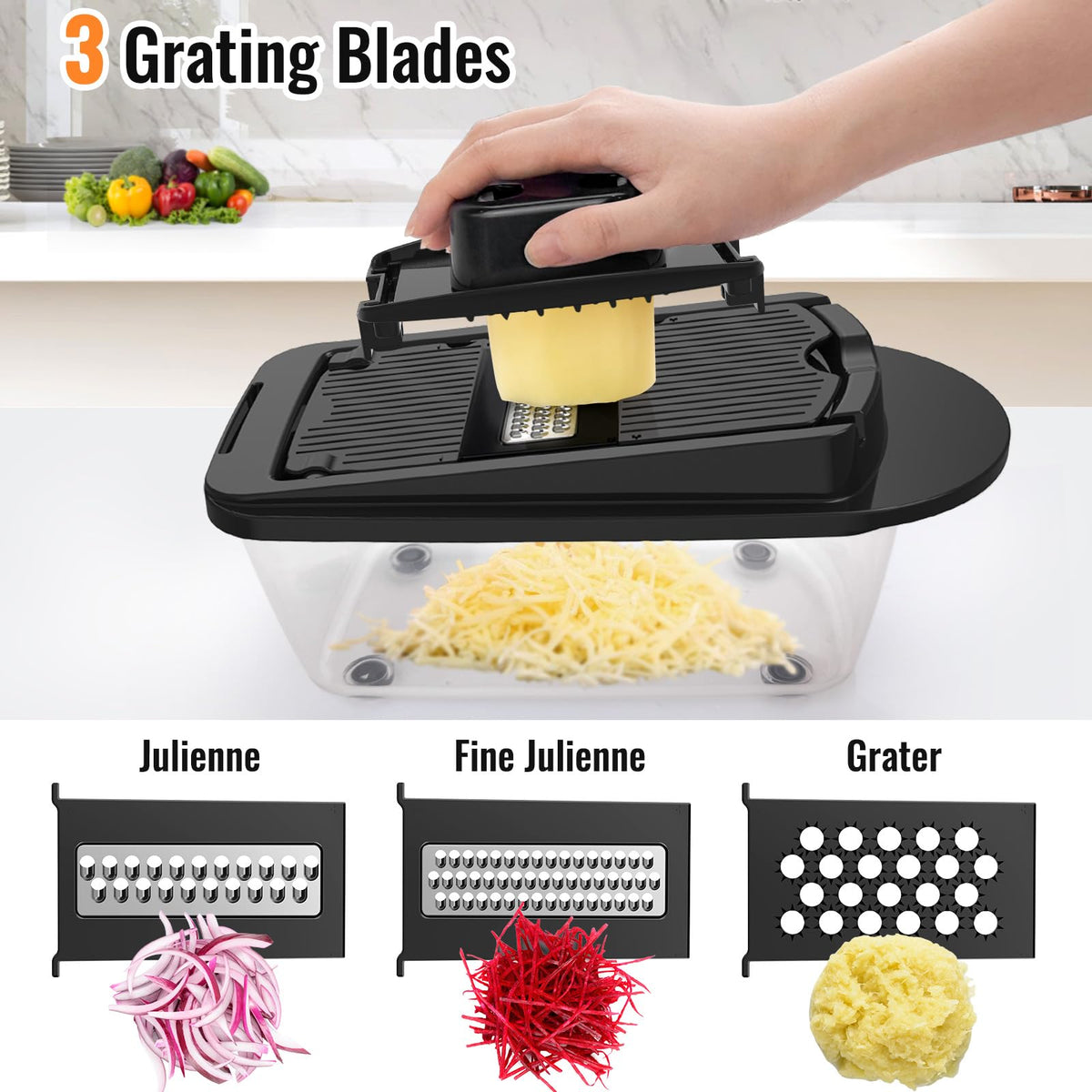 8-Blade Cook Tool & Gadget Sets, Egg Slicer Chopper Grater Set, White