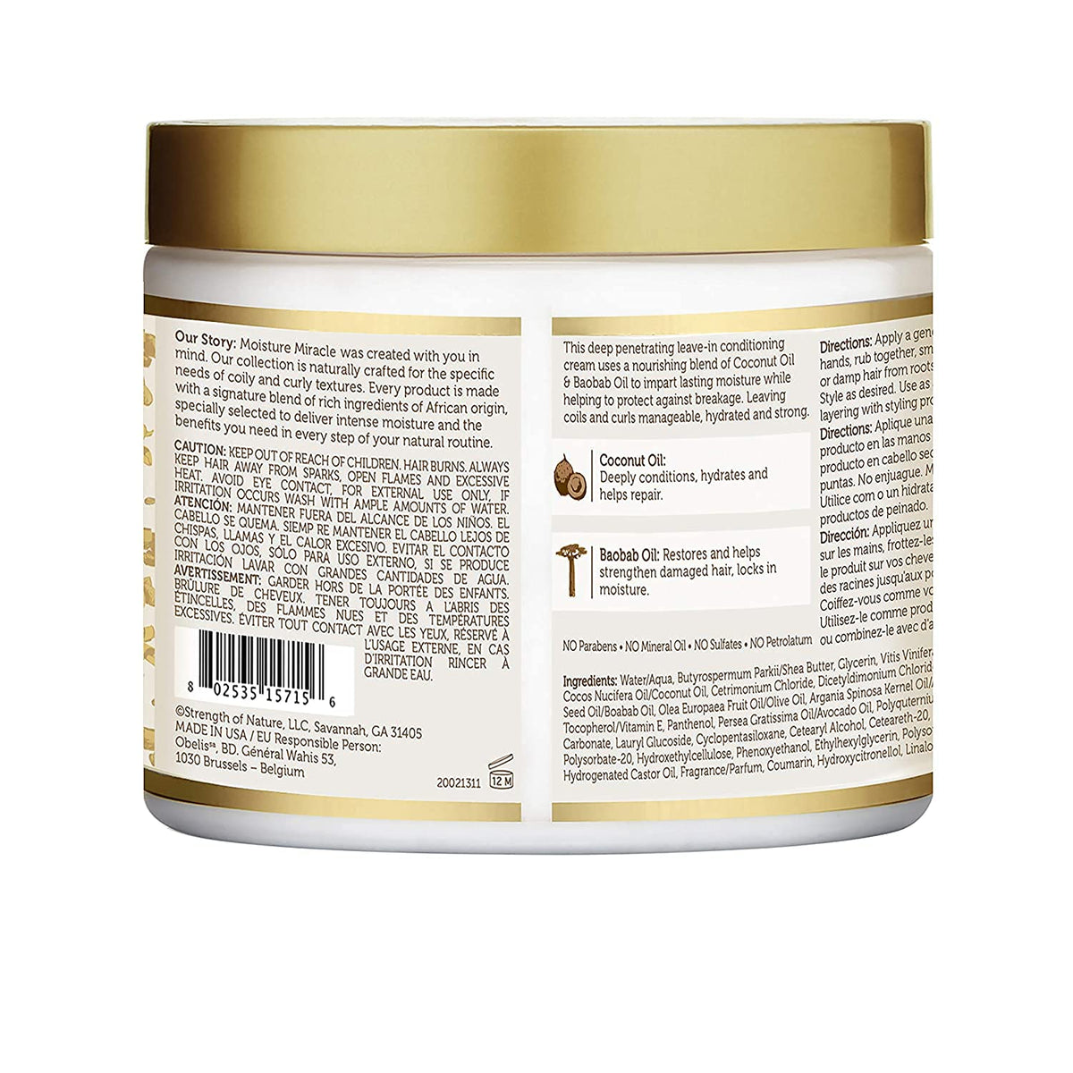 African Pride Moisture Miracle Leave-In Cream, 18 Oz