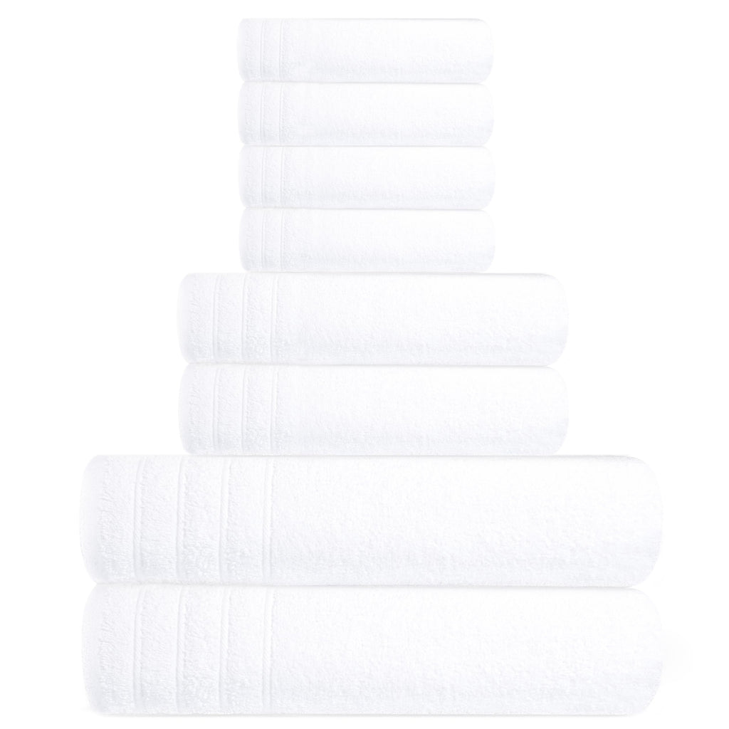 Tens Towels 8 Piece Towel Set, 2 XL Bath, 2 Hand, 4 Washcloth, Black