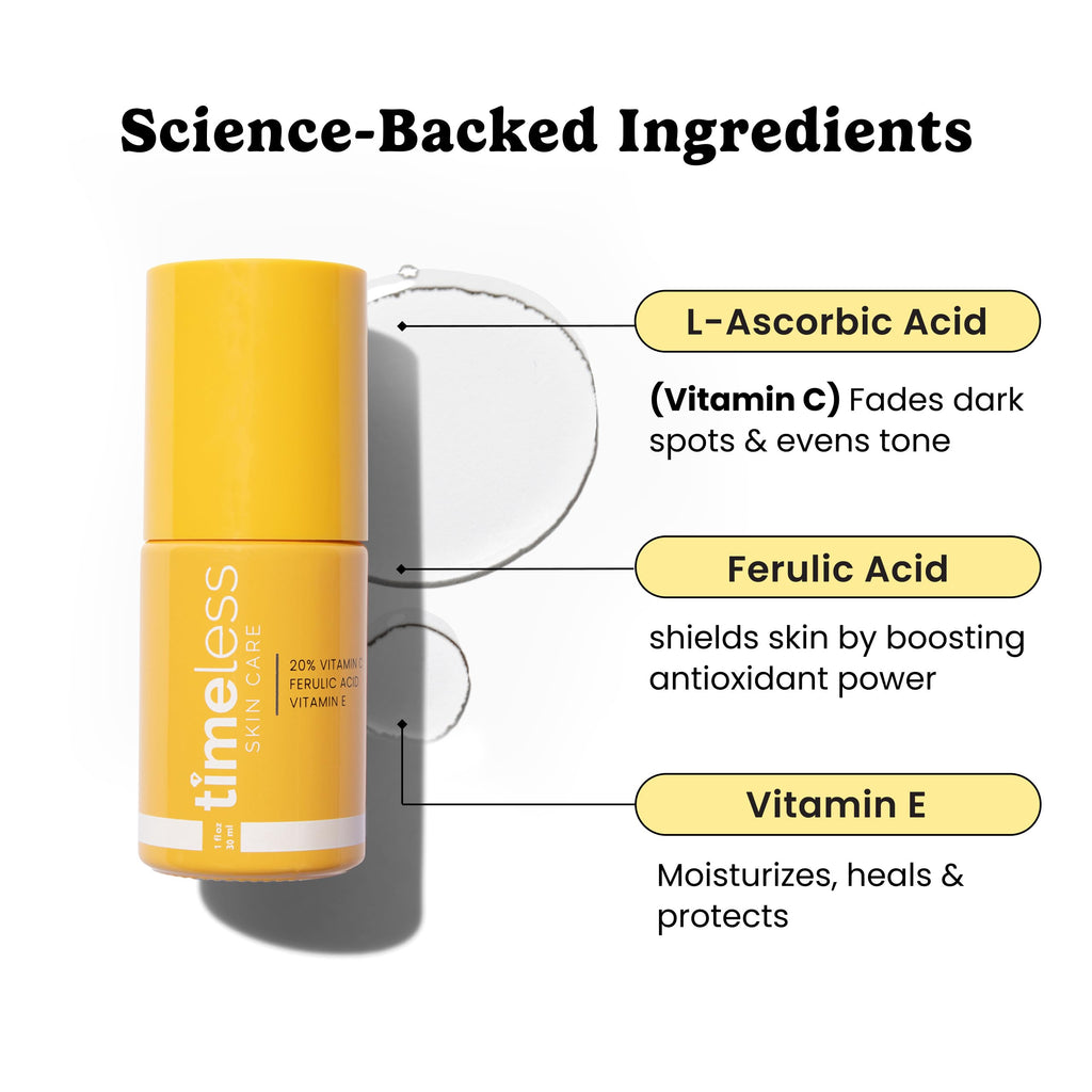 Timeless 20% Vitamin C + E Ferulic Acid Serum, Antioxidant, 1 fl oz