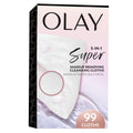 Olay Super Daily Facial Cleansing Cloths, Lathering Face Cleansing Wipes for Daily Cleanser, Single-Use Disposable Cloths (Do Not Flush), 99 Count