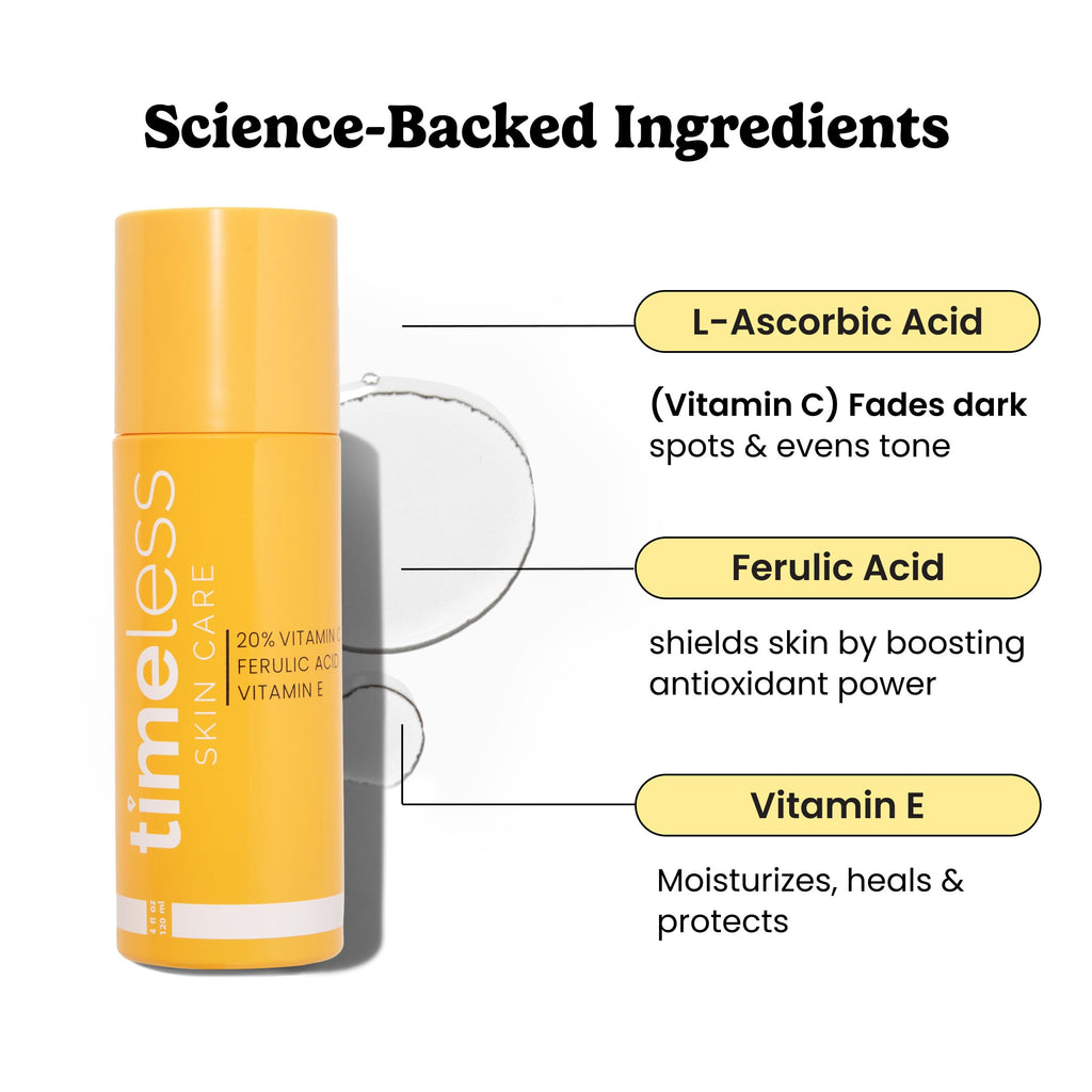 Timeless 20% Vitamin C + E Ferulic Acid Serum, Antioxidant, 1 fl oz