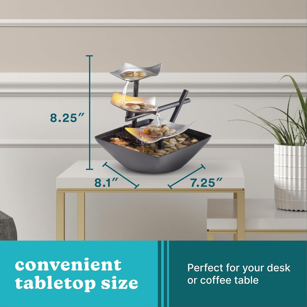 Homedics Tabletop Water Fountain, Home Décor Soothing Sound Machine