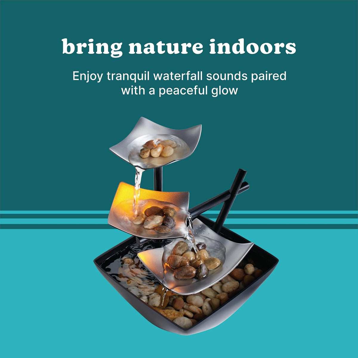 Homedics Tabletop Water Fountain, Home Décor Soothing Sound Machine
