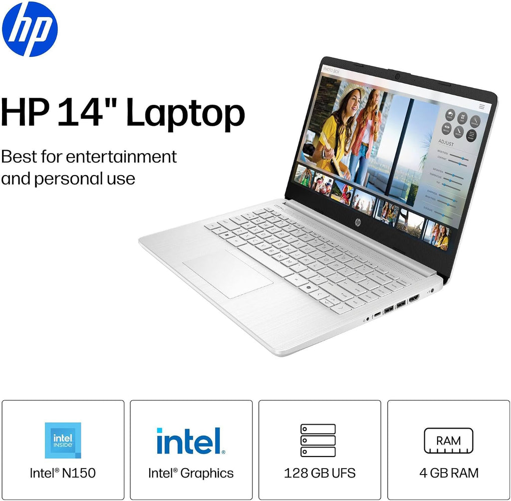 HP 2026 Everyday Laptop, Intel CPU, 128GB Storage, Copilot AI, Office 365