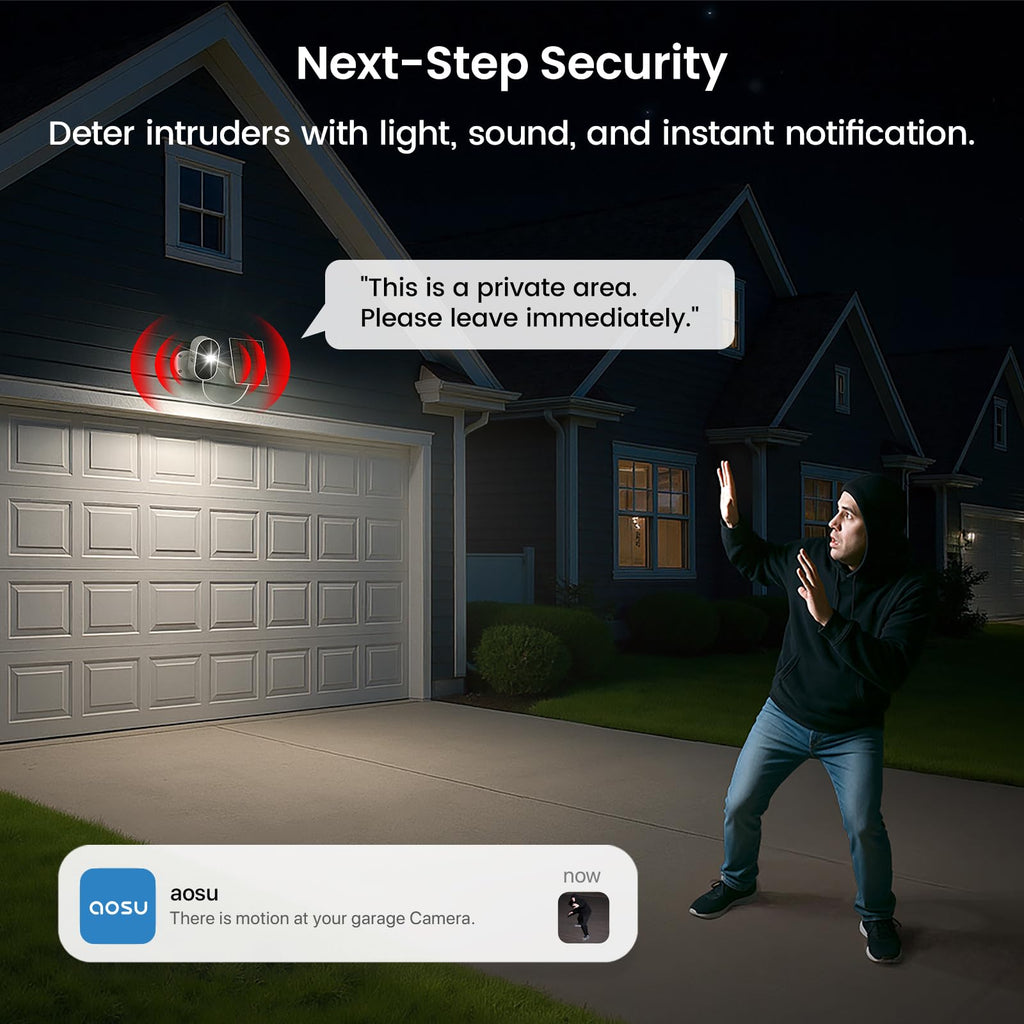aosu 2K Solar Security Cameras Wireless Outdoor System, 6-Cam-Kit