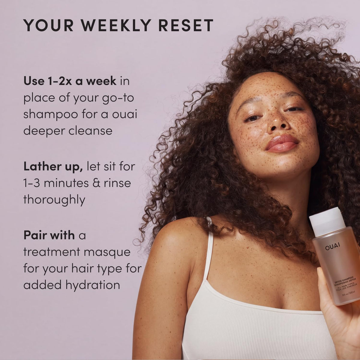 OUAI Detox Shampoo - Clarifying Shampoo for Build Up (10 Fl Oz)