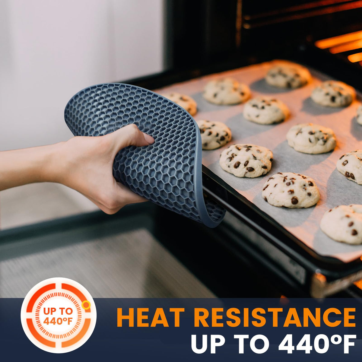 Silicone Trivet Mats 4 Heat Resistant Pot Holders Multipurpose Non-Slip Hot Pads for Kitchen Potholders, Drying mat, Jar Opener, Spoon Holder, Coaster(Dark Grey)