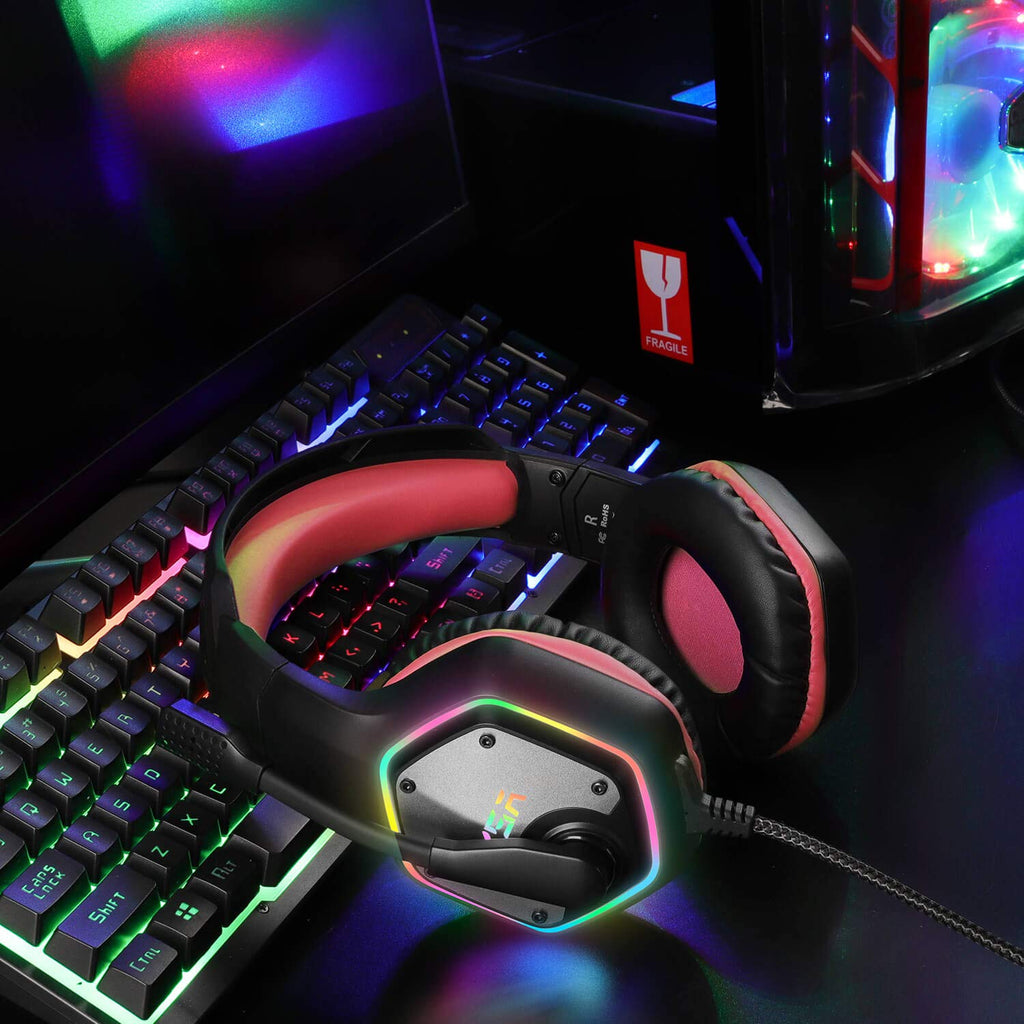 EKSA E1000 USB PC Gaming Headset with Mic, 7.1 Surround Sound