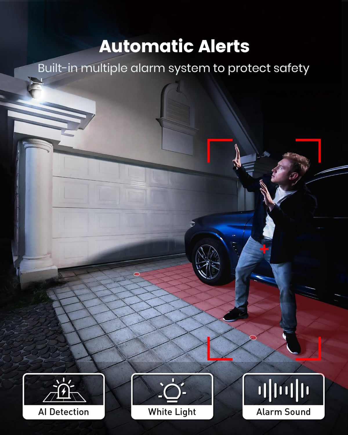 aosu Solar Camera Outdoor Wireless for Home Surveillance,Fixed Solar Panel