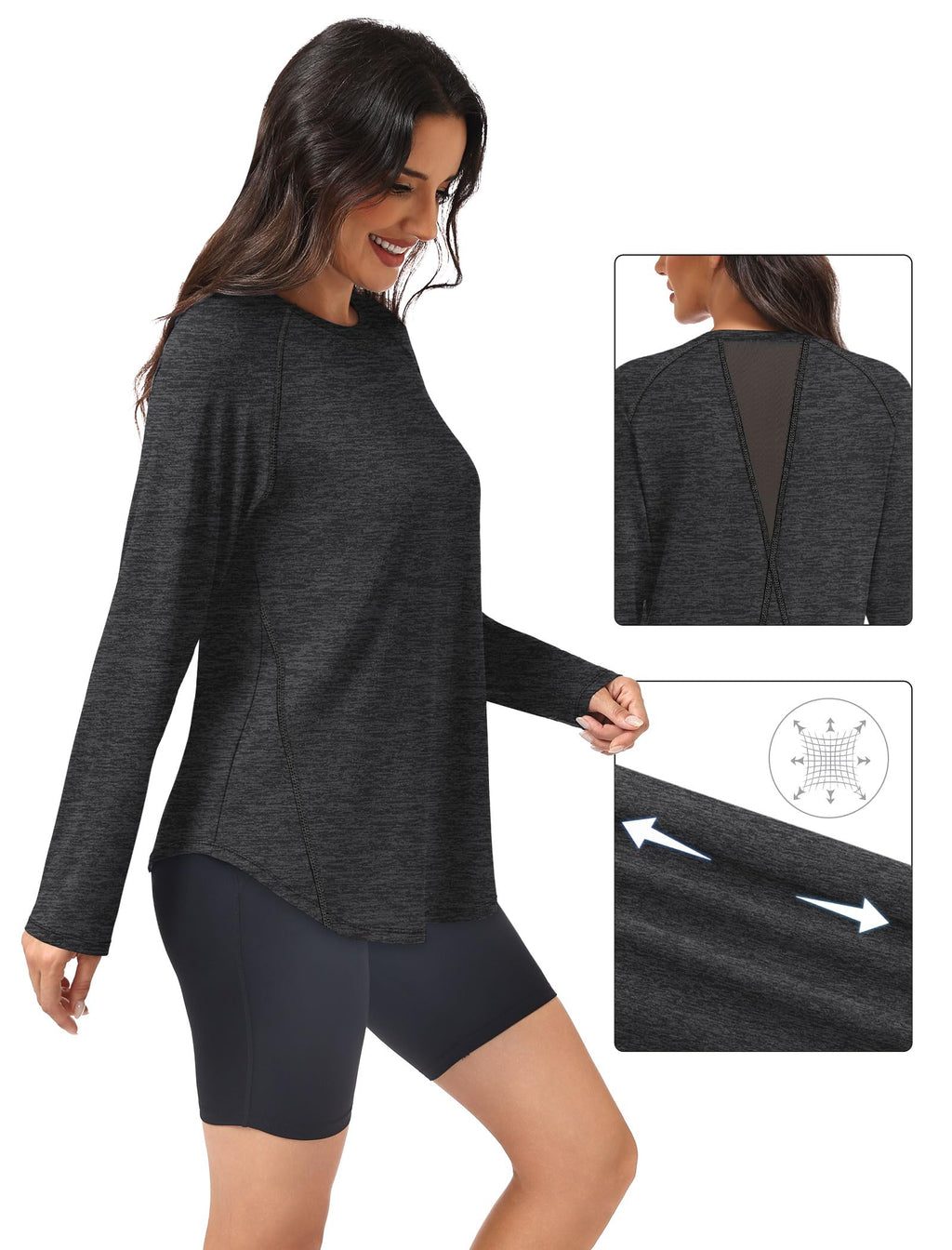 Workout Tops for Women Long Sleeve Shirts Fall Tops Gym Clothes