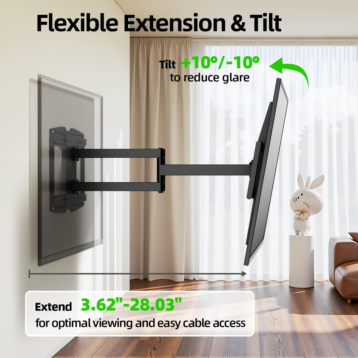 USX MOUNT Full Motion TV Wall Mount for Large TVs 42-97 Inch up to 150 lbs