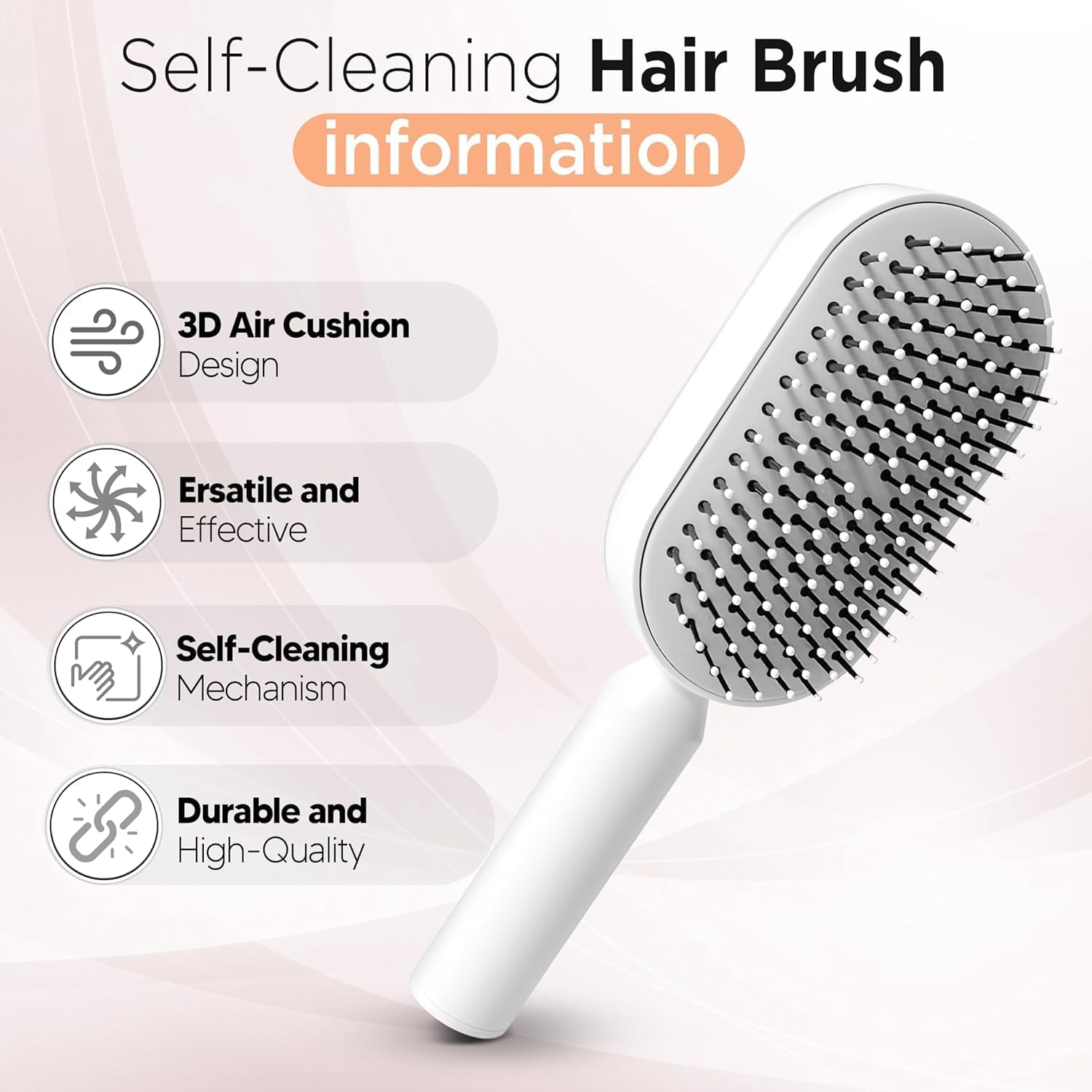 Hair Brush New 3d Air Cushion Brush For Hair Massage, Sleek Hair Brush, Curly Hair Brush, For All Hair-Easy Clean Hair Brush Women & Men Detangling Hair Brush (Purple)