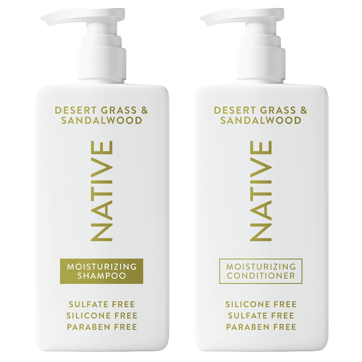 Native Coconut & Vanilla Shampoo and Conditioner Contain Naturally Derived Ingredients | All Hair Types, Color & Treated, Fine to Dry Damaged, Sulfate & Dye Free - 2-Pack
