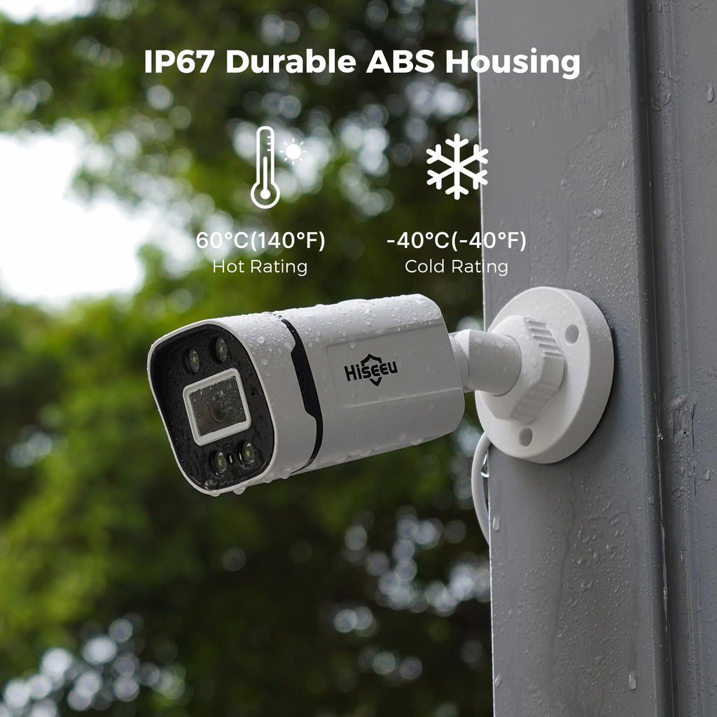Hiseeu 3K PTZ Wired Security Camera System Outdoor,8PCS 5MP Cameras,1TB HDD
