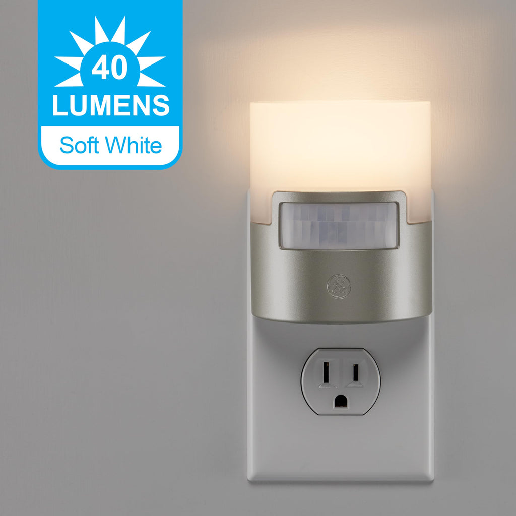 GE Plug in Night Light with Motion Sensor, 40 Lumens, 2 Pack