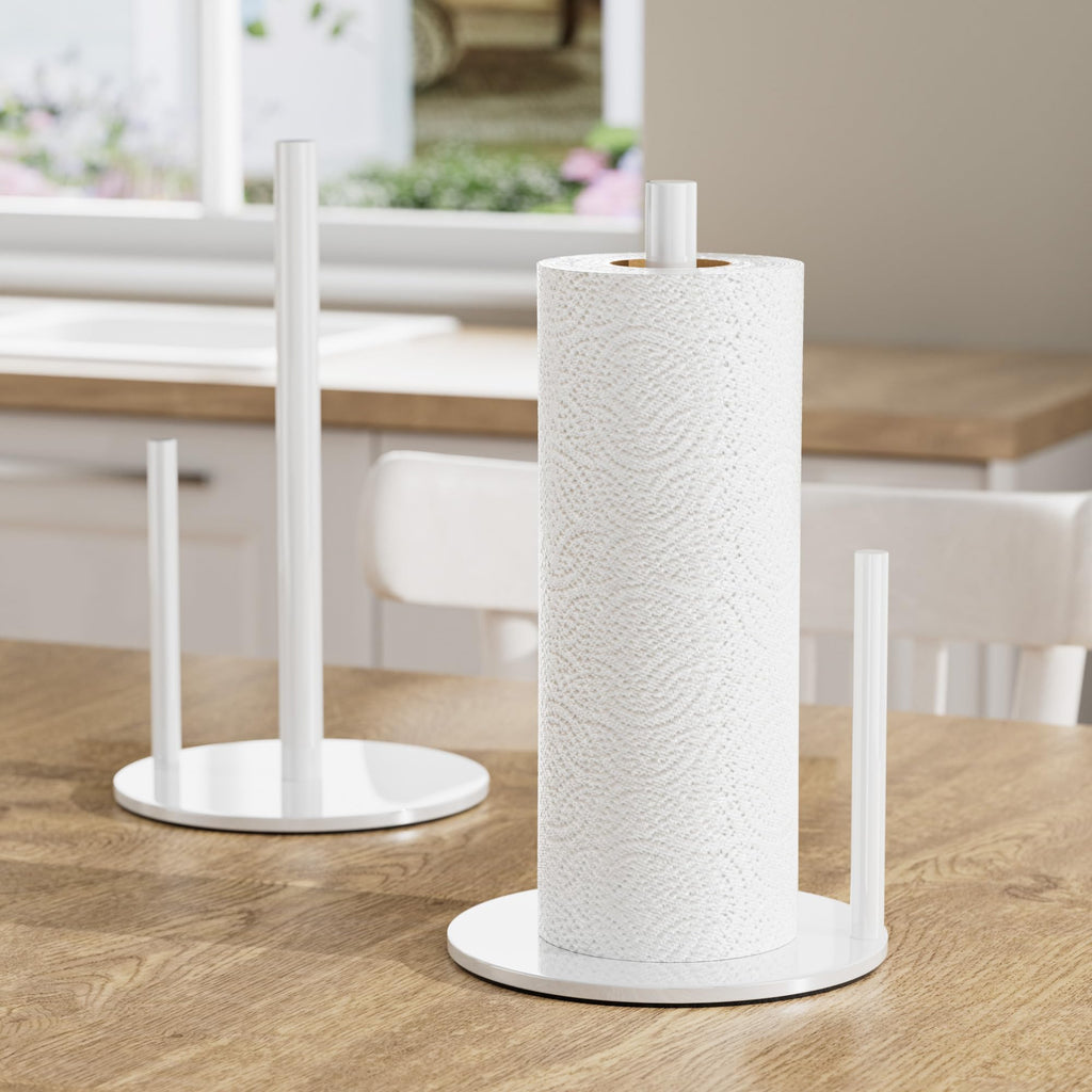 Paper Towel Holder Black Stainless Steel Kitchen Countertop Roll Organizer