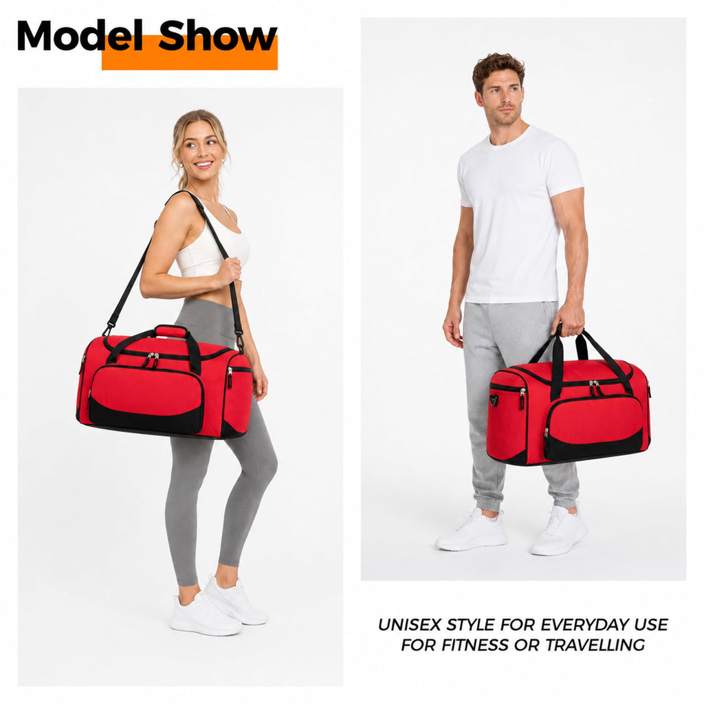 Gym Bag for Men & Women - 50L Large Duffle Bag for Travel, Black