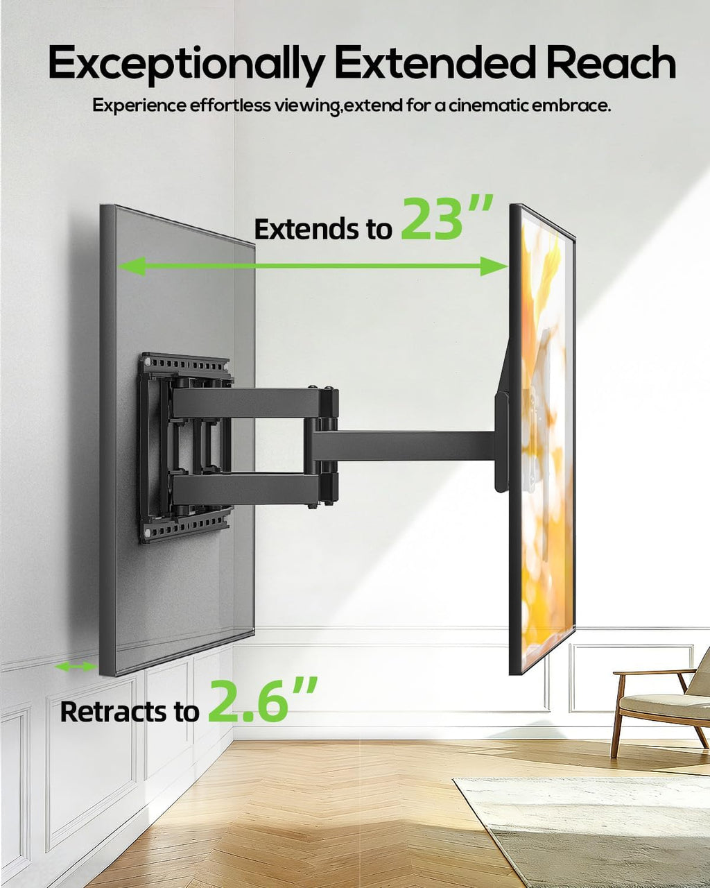 USX MOUNT Full Motion TV Wall Mount for Large TVs 42-97 Inch up to 150 lbs