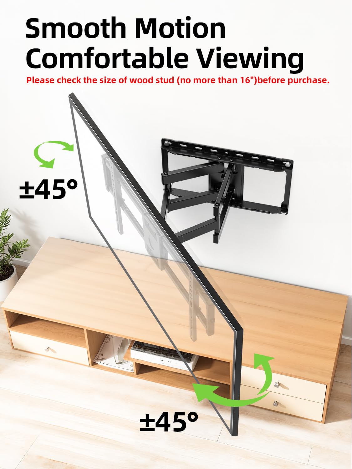 USX MOUNT Full Motion TV Wall Mount for Large TVs 42-97 Inch up to 150 lbs