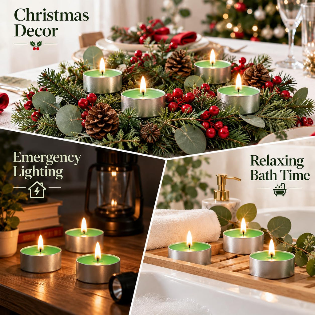 Tea Lights Candles 80 Pack, 4 Hour Palm Wax Tealight Candle Set