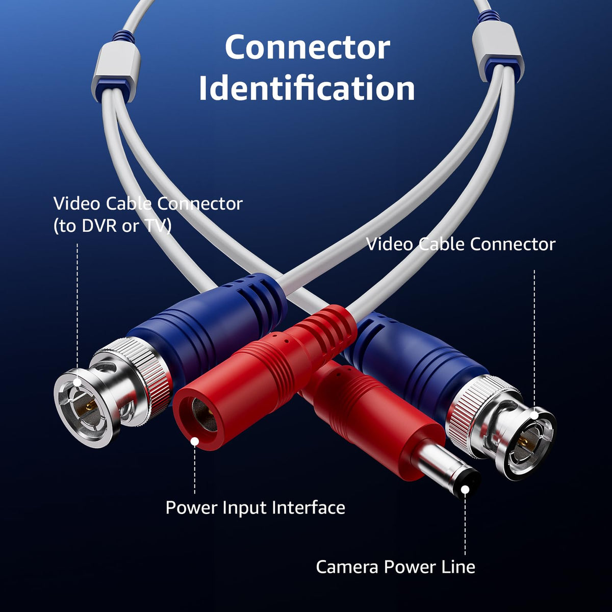 ANNKE 4 Pack 30M/100ft All-in-One Video Power Cables, BNC CCTV Camera Wire
