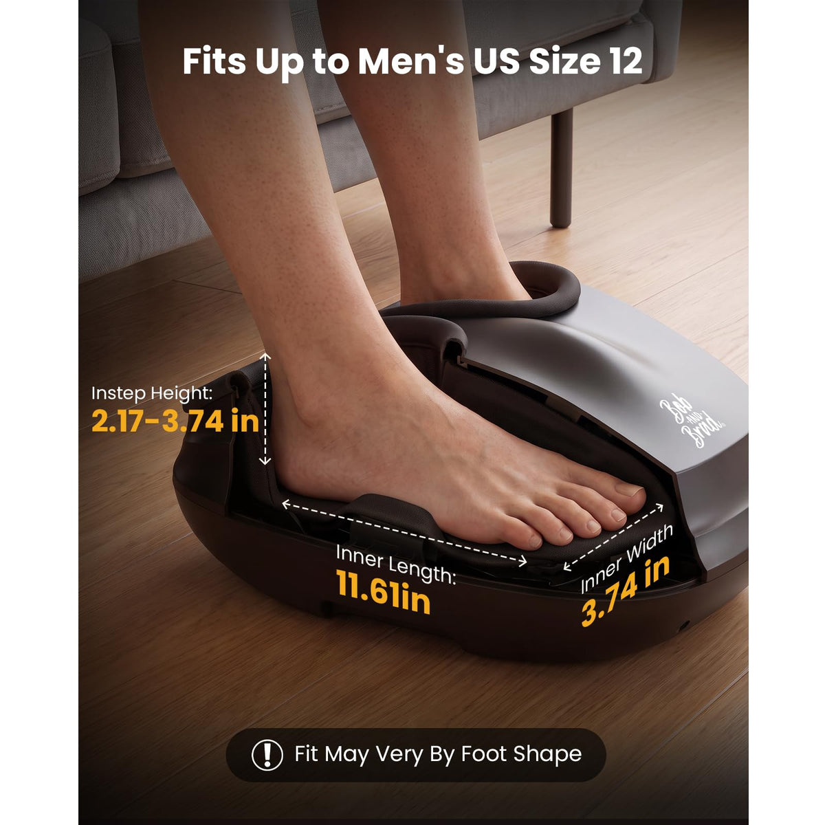 BOB AND BRAD Foot Massager Machine with Heat, FSA Eligible HSA Shiatsu Foot Massager for Plantar Fasciitis & Neuropathy with Kneading & Compression, Cordless Remote Control, Gift for Family, Size 14