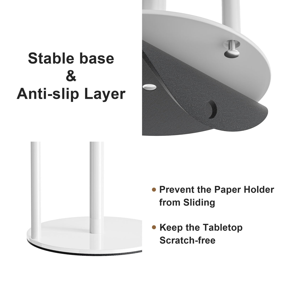 Paper Towel Holder Black Stainless Steel Kitchen Countertop Roll Organizer