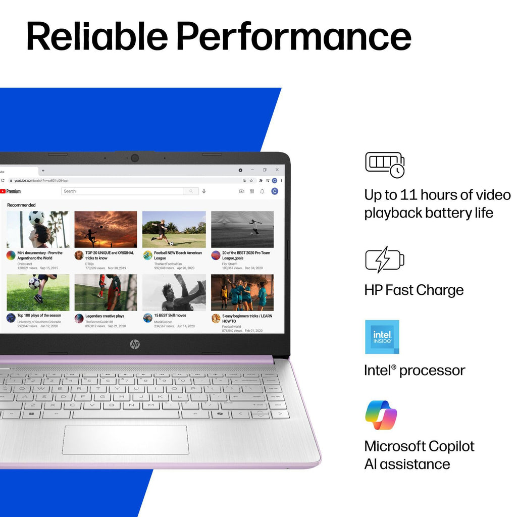 HP 2026 Everyday Laptop, Intel CPU, 128GB Storage, Copilot AI, Office 365