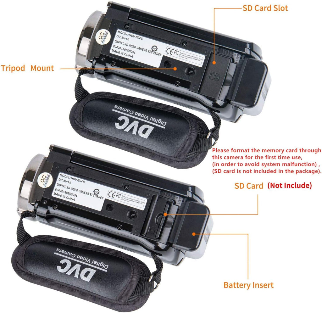 kicteck Video Camera Camcorder Digital Camera Recorder Full HD 1080P 15FPS
