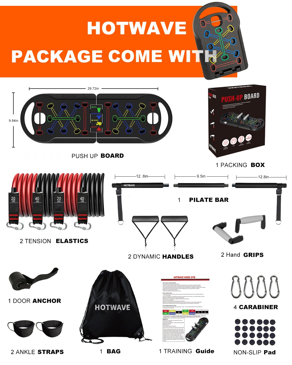 Push Up Board, Portable PushUp Board, Foldable 20 in 1 Push Up Bar